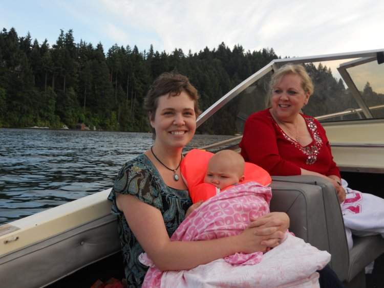 Lola's first boat ride